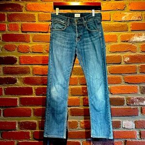 Hudson Byron Straight Leg Medium Wash Denim Jeans | Slight Distressed | Size 28